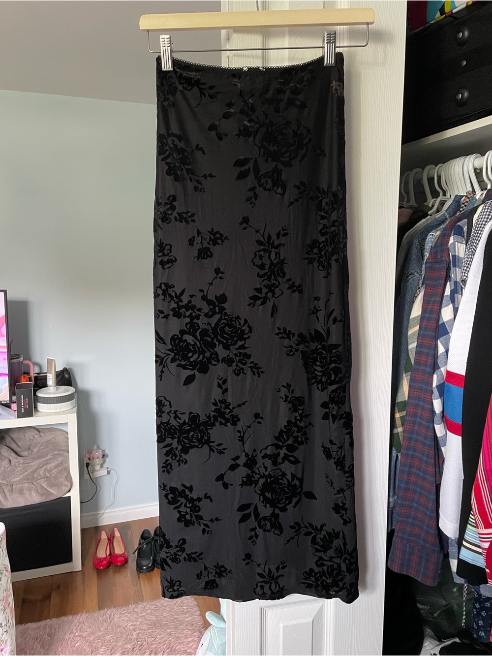 Black Floral Maxi Skirt